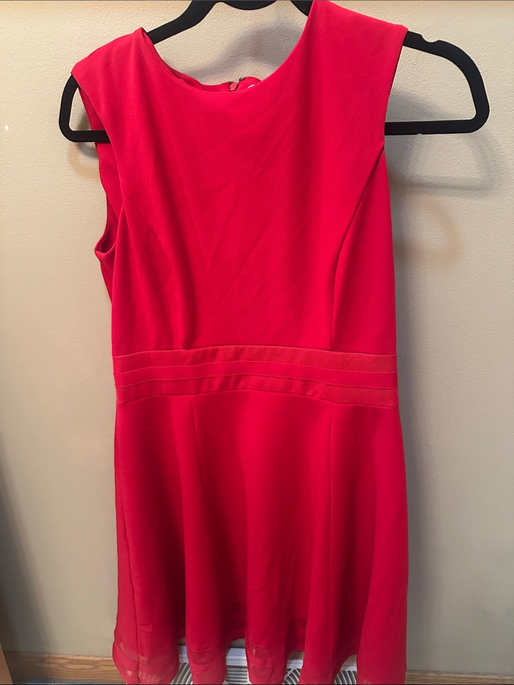 Calvin Klein Bright Red Sleeveless Fit-and-Flare Dress